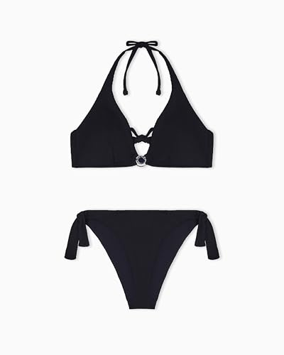 EMPORIO ARMANI Bikini Triangolo Lycra Strutturato+Vita Alta Slip Bikini Nero L