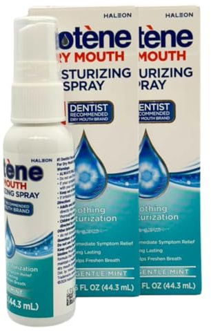 Moisturizing Dry Mouth Spray, Biotene'e Moisturizing Spray for Dry Mouth and Bad Breath Gentle Mint - 1.5 fl oz (Pack of 2)