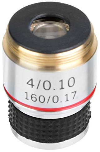 Mikroskoplinse, 4X 185 Biologisches Mikroskop Achromatische Objektive Linse 160/0,17 5 × 5 × 5 cm Beseitigen Sie unerwünschte Reflexionen