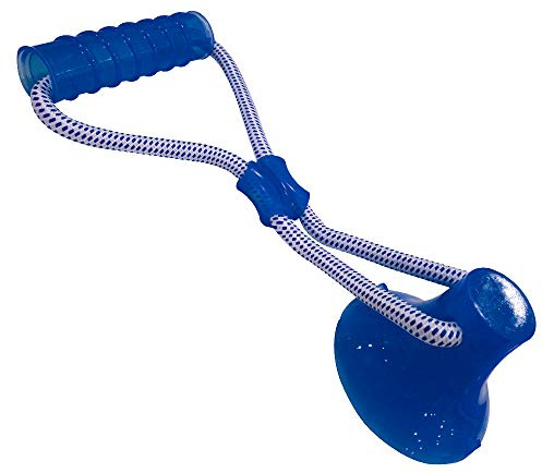 Croci Juego Perro Pull&Play C/Stick Azul 36X13Cm, Juguete con Ventosa, para Masticar, Azul