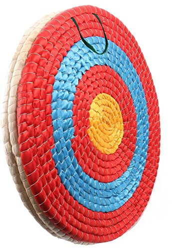 AUVIM Zielscheibe Bogenschießen Handgefertigtes Strohbogenziel für Recurvebogen Compoundbogen oder Langbogen 20Zoll Traditionelles Bogenpfeilziel für Kinder Jugend Erwachsene (Red 3 Layers)
