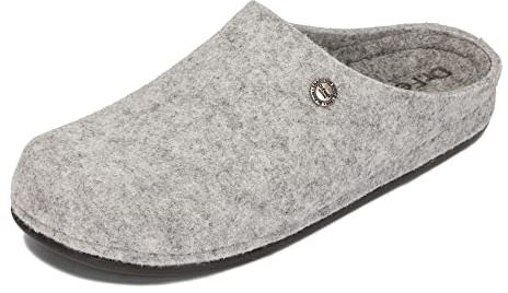 Dr.Feet anatomic Men's Felt Slippers Natural Sheep's Wool Polyurethane Sole Grey Graphite Wool Slippers 41-47 EU, gray, 11 UK