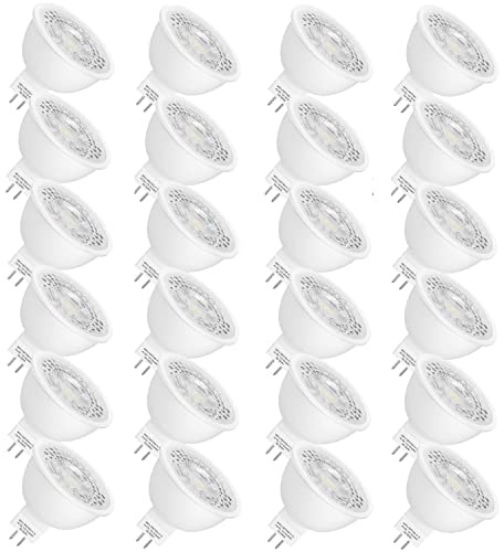 Mlambert 24 Pack MR16 LED Bulbs 50W Halogen Equivalent 5000K,5W GU5.3 MR16 12V Spotlight Bulb,Non-Dimmable,45°Beam Angle for Landscape Track Light Recessed
