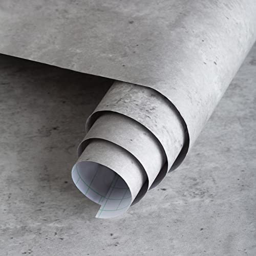 3yecao 24×591 Extra Big Thicker Concrete Wallpaper Peel and Stick Light Grey Concrete Cement Contact Paper 3D Vinyl Wrap Stained Matte Textured Wall Sticker Paper for Walls Office Bathroom Bedroom