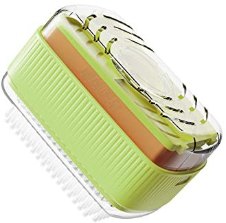 Scatola di sapone schiumogeno, portasapone con portasapone con dispenser di sapone in schiuma, contenitore per sapone da viaggio, 7,5 x 13 cm (verde)
