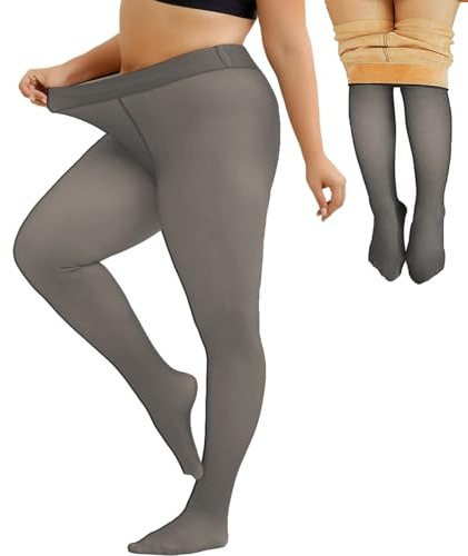 Merlvida Medias Térmicas Mujer con Interior de Forro Polar Medias Reductoras Mujer Transparentes Falsas Medias Térmicas Invierno Mallas Alto Cintura Leggings Pantimedias Leotardos Talla Grande S-3XL