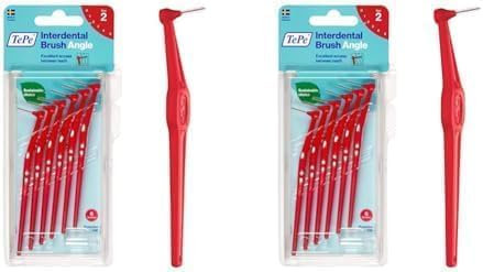 TePe - Scovolino interdentale Angle, 0,5 mm, 6 pezzi, Rosso (Confezione da 2)