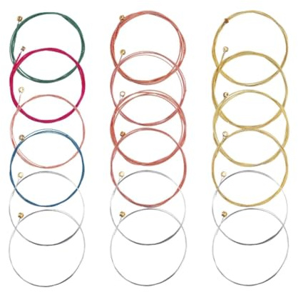 Msagkah 3 juegos de 6 cuerdas de guitarra para guitarra acústica, cuerdas de repuesto de acero inoxidable para guitarra acústica