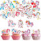 OSDUE Tortendeko Einhorn, 80 Stück Einhorn Cupcake Deko Kuchen Dekoration Deko Torte Cupcake Toppers Kuchen Dekoration Geburtstag Tortendeko