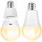 E27 LED Lampen, Wiederaufladbarkeit LED Glühbirne mit Fernbedienung, Herausnehmbar Magnetische Glühbirnen, 7W LED Leuchtmittel mit E27 Sockel, Dimmbare Lampe mit Timing Funktion,3 Farbtemperatur, 2 Pc
