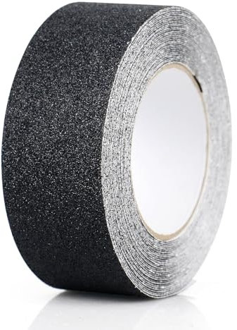 BOMEI PACK Nastro Adesivo Antiscivolo, Nastro Antiscivolo, Nastro Adesivo di Sicurezza Forte per Interni ed Esterni, Confezione Da 50mmx10m, Nero