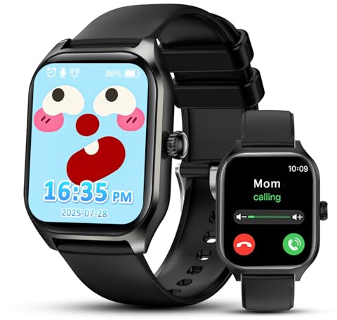 Smooce Orologio da polso per bambini, per sport, fitness, con chiamata, SOS Fitness Tracker, monitor del sonno, giochi musica, fotocamera, sveglia, telefono Bluetooth, orologio per ragazzi e ragazze