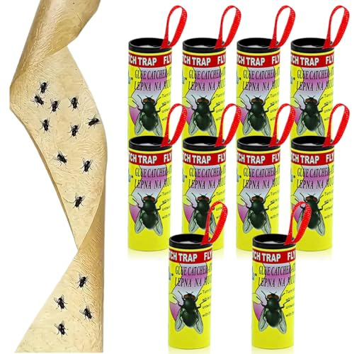 80 trappole per mosche della frutta, per interni, trappole per mosche della frutta, strisce adesive contro mosche della frutta, zanzare, tarme per cucina, appartamento, balcone, giardino, atossiche