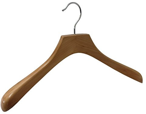 Hochwertiger Kleiderbügel aus Buchenholz Deluxe - 10 Stück im Set - Premium mit Schulter Konturen Hochglanz lackiert Hotelqualität Holzbügel
