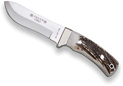 joker Coltello da caccia Orso, pezzo unico, con cache di corno di cervo, lama MOVA 12 cm, con spina dorsale dentata, CC49 per attività di Pesca, l'Escursionismo, Il Campeggio