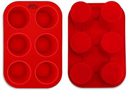 2 Pack Deep & Large Muffin Tray, 6 Cup Silicone Cupcake Moulds, Cupcake Tray, Muffin Cases, Yorkshire Pudding Tray