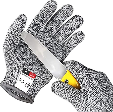 Orifinter Schnitzhandschuh für Kinder, Schnitzmesser Mit Stufe 5 Schutz, Kürbis Schnitzset, Kastanienbohrer, Taschenmesser Schnitzen Terra Kids EN388 - Geeignet für 3-5 Jährige