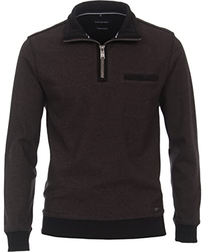 CASAMODA Sweat Troyer à manches longues avec fermeture éclair en tricot vert foncé, vert foncé, L