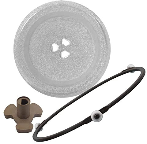 WORDFUN 25.5cm 27cm Mikrowellenteller, Mikrowelle Drehteller Ersatz, Teller Für Mikrowelle, Mit 3 Fixierern, Glass Drehscheibe, Glasdrehteller Rund Für Mikrowellen, Plattenspieler
