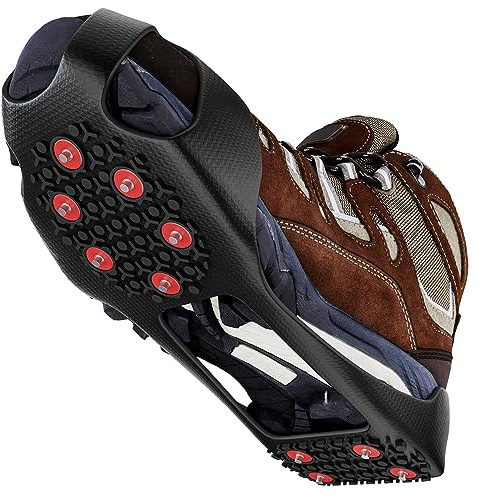 Grectek GT20 Crampons,Poids léger Clous Neige Grips Crampons Protection antiglisse pour Hiver Randonnée Pêche Marche (XXL)