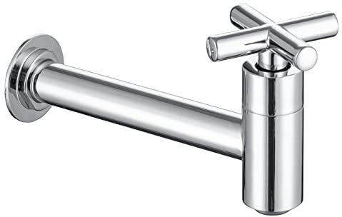 Tondiy Robinet Mural Eau Froide Uniquement, Mitigeur de Lavabo G1/2 en Laiton, Robinetterie Encastré avec Poignée Croisée pour WC Invités, Jardin, Aérateur Démontable