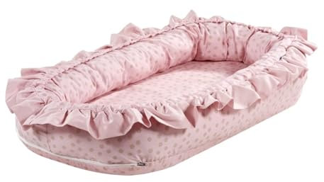 Alvi Schlummer-Nestchen Kuschelnest Curly Volant Kreise rosa 70x34 cm | 404000762