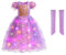 Sincere Party Robe de princesse Raiponce violette brillante de luxe, vêtements de princesse de luxe pour la Journée mondiale du livre, Halloween, etc. 9-10 ans