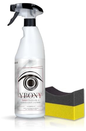 Sisbrill Ybony, Erneuert, repariert und restauriert beschädigte oder weißliche Kunststoffe - Frischt Reifen auf - Sorgt für Ultra-Glanz - Regenfest - 750 ml + 1 Applikator