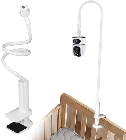 Mural Caméra Support de Caméra à Clipser, Rotatif à 360 Degrés, Support de Camera Exterieur/Intérieur avec Filetage 1/4 pour Système de Surveillance à Domicile,1pcs Blanc