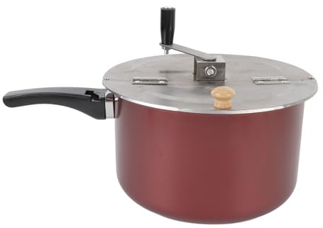 Popcorn Popper, Stainless Steel Stovetop Popcorn Maker with Hand Crank & 2 Cups, Campfire Popcorn Pot, Popcorn Pan, Popcorn Machine for Campfire Popcorn, Induction Range Compatible