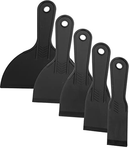 WESIEVYA Raschietto in Plastica Per Carta Da Parati e Vernice Set Da 5 Pezzi Strumenti Per Rimozione Adesivi e Pulizia Design Ergonomico e Flessibile Raschietto Sicuro Per Cucina e Mobili