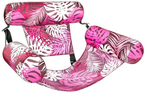 Genérico Flotador de Piscina Inflable, Hamaca de Agua Plegable, sillón de Piscina portátil con Respaldo, Juguetes de balsa de Flotador de Bronceado para Las Vacaciones de Viaje al Aire Libre