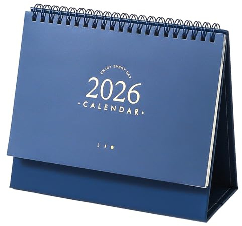 Calendrier de bureau 2026 - 16 mois - Références allant de septembre 2025 à décembre 2026 - Calendrier mensuel de table pour plans et notes - Calendrier vintage