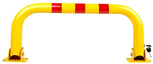 barrière de stationnement, Borne de verrouillage de stationnement pliable en forme de U for allée, verrou supérieur avec bande réfléchissante(Yellow,33x80cm)