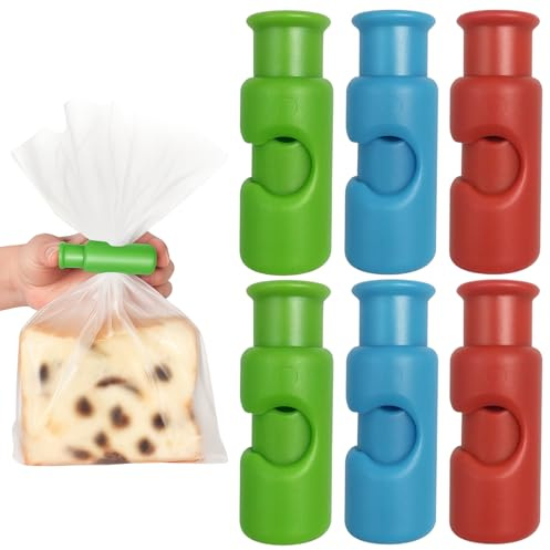 Freezer Bag Clips, Food Clips for Food Storage, 6 Pack, 2.3 cm, Bag Sealing Clips for Freezer Bags, Chip Pans with Basket and Lid, Storage Box