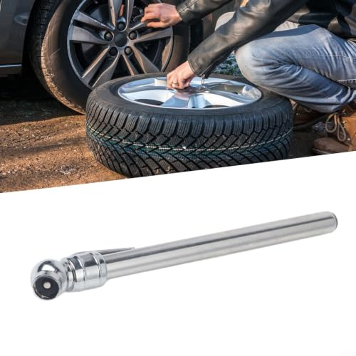 Floweringbeter Manometro a penna per pneumatici con struttura in metallo solido e compatibilità collaudata della valvola per ispezioni di routine della pressione dell'aria su auto, camion e moto