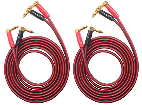 KK Cable BTK-4 HiFi OFC Speaker Wire, Right Angle Banana Plug to Right Angle Banana Plug (2M(6.5ft))
