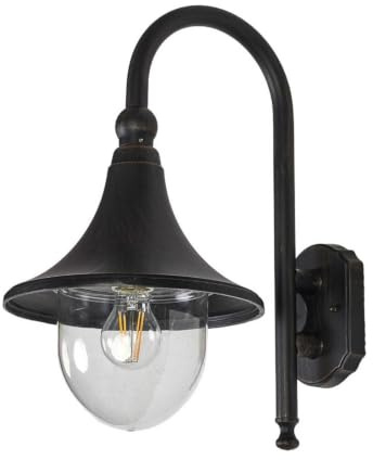 Lindby Outdoor Wall Light Daphne dimmable (Antique, Vintage) in Black Made of Aluminium (1 Light Source E27) from wall lamp for Exterior/Interior Walls House Terrace und Balcony