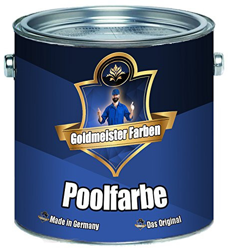Goldmeister Farben Schwimmbeckenfarbe meisterhafte Poolfarbe Pool-Beschichtung Schwimmbecken-Beschichtung Badbeschichtung in Blau Weiß Grau Grün Seegrün Lichtgrau Anthrazitgrau (1 L, Blau)