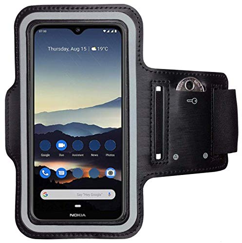 CoverKingz Sportarmband für Nokia 7.2 - Armtasche mit Schlüsselfach Nokia 7.2 - Sport Laufarmband Handy Armband Schwarz