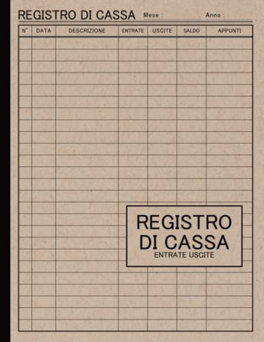 Registro di cassa entrate uscite: Libro Di Cassa Simplice,110 pagine