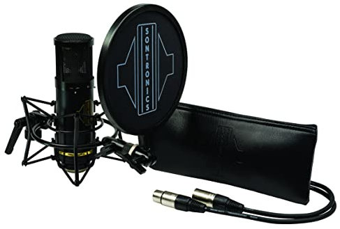 Sontronics STC-2 Pack Professional Large-Diaphragm XLR Studio Cardioid Condenser Microphone. Broadcast, Podcast & Recording. Shock Mount & Pop Shield. Lifetime Mic Warranty -Designed in UK - Black