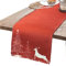 Hjumarayan Rot Tischläufer Weihnachten 200cm x 30cm Weihnachts Tischläufer mit Hirsch Motiv, Polyester Rechteckige Tischläufer für Weihnachtsdeko Winter Tisch Deko (Rot)