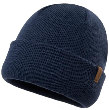 Comhats Unisex Wintermütze Strickmütze Warme Beanie Winter Mütze Cuffed Beanies Damen Herren 91227A_Navy blau