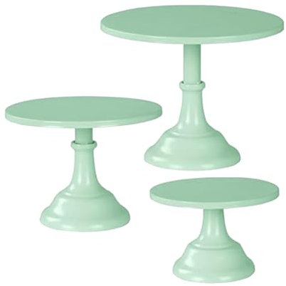 Closer Alzata per torte, 3 pezzi, alzata alta per torta per tavolo da dessert, per matrimoni, feste di laurea, verde, resistente, facile da installare, facile da usare