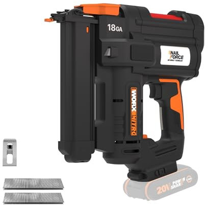 WORX WX844.9 Grapadora sin cable Nitro 20V | grapadora sin cable dispara hasta 80 grapas por minuto| grapadora alimentada por batería con liberación sin herramientas| PowerShare - Solo herramienta