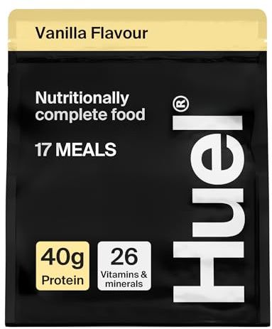Huel Black Edition High Protein Complete Meal Replacement, 17 Meals, Vanilla Flavour, 40g of Protein Per Serving, Ready Meals, Vegan Protein Powder, Gluten-Free, Non-GMO