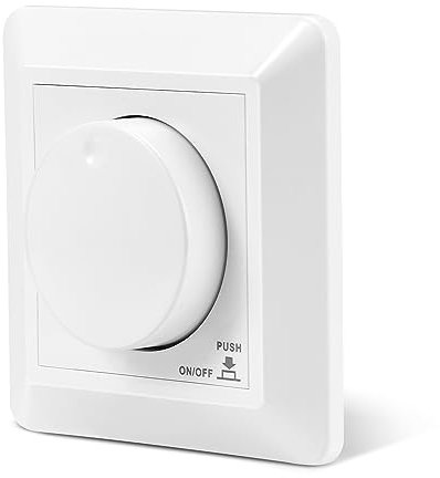 LIFEJXWEN Regulador de intensidad LED, 5 – 300 W, interruptor de atenuación empotrable, 220 – 240 V, para lámparas LED monocromas, bombillas incandescentes y halógenas, color blanco, rotatorio, manual
