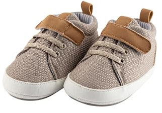 Sterntaler Baby Schuhe - Sneaker aus Canvas mit Kunstleder - Kleinkind Sommer Schuhe mit Klettverschluss und rutschfester Sohle - Babyschuhe für Jungen, beige, Größe 18