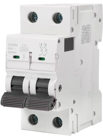 Jadeshay Interruttore Automatico, Interruttore Magnetotermico in Miniatura MCB GYM9H 10KA Capacità di Interruzione MCB Guida DIN 230 V 400 V curva C (2P25A)